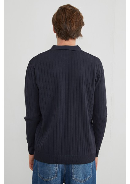 Basic Polo Yaka Triko Kazak