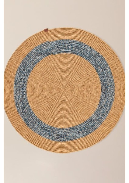 Yeni Sezon Vernal Yuvarlak Kilim - Naturel/mavi - 100 cm - Naturel/mavi