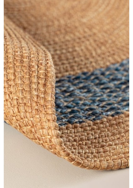 Yeni Sezon Vernal Yuvarlak Kilim - Naturel/mavi - 100 cm - Naturel/mavi modelleri