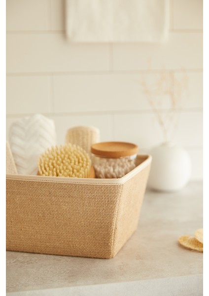 Jüt Dolap İçi Çamaşır Oyuncak Düzenleyici Katlanır Saklama Kutusu Sepet 27x20x13,5 cm fırsatları