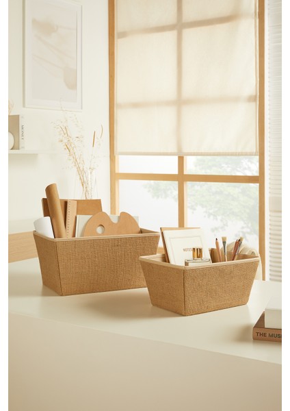 Jüt Dolap İçi Çamaşır Oyuncak Düzenleyici Katlanır Saklama Kutusu Sepet 27x20x13,5 cm indirimleri