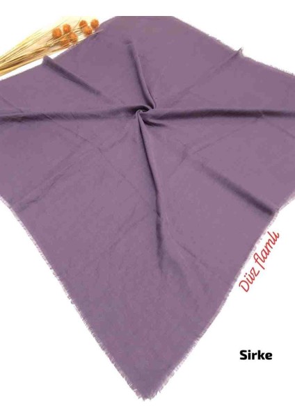 Düz Flamlı Eşarp Lila