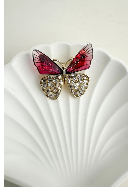 Taşlı Sedefli Kelebek Broş (En:4 cm) modelleri