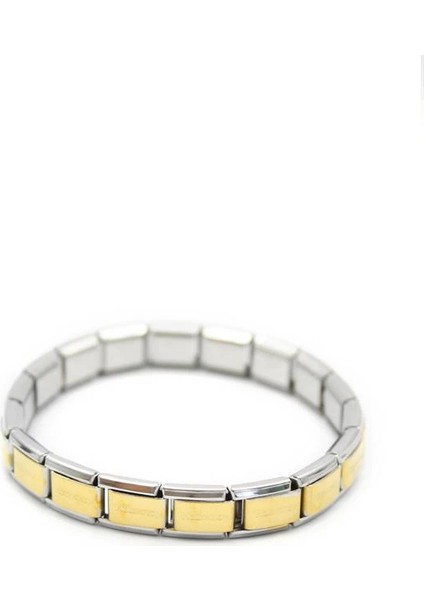 Lastikli Çelik Bilezik - Altın