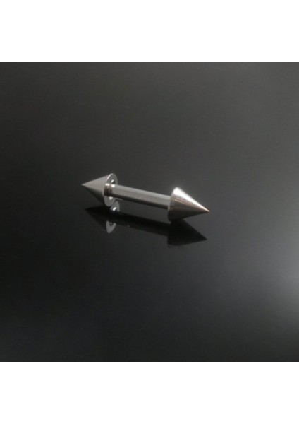 316 L Cerrahi Çelik Iki Tarafı Spike Uçlu Piercıng Küpesi-Spike Çap 3mm /bar 1,2 mm - 1 Adet
