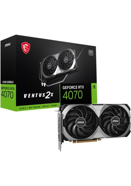 Msı Geforce RTX4070 Ventus 2x E 12G Oc 12GB GDDR6X 192BIT 1xhdmı 3xdp Ekran Kartı