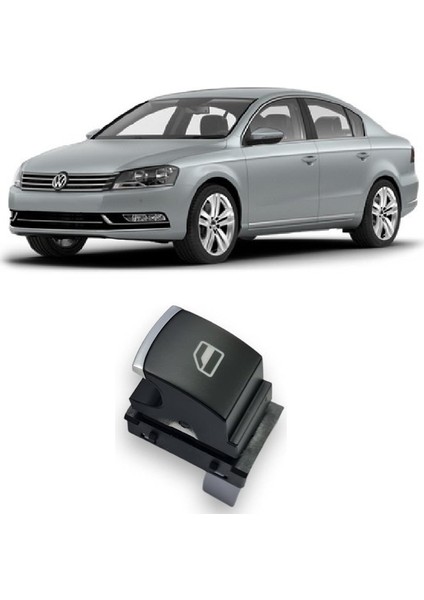 Volkswagen Passat B7 2011-2014 Uyumlu Ön & Arka Yolcu Kapısı Cam Açma Düğmesi Krom 1 Adet 5K0959855