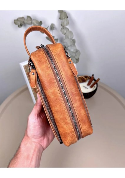 Hakiki Deri Tutma Bantlı Fermuarlı Büyük El Çantası 2106 indirimleri