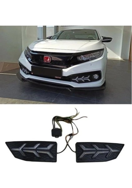 Honda Civic Fc5 Makyajlı Kasa Ön Sis Ledi Uçak Dizayn (Hareketli) fırsatları