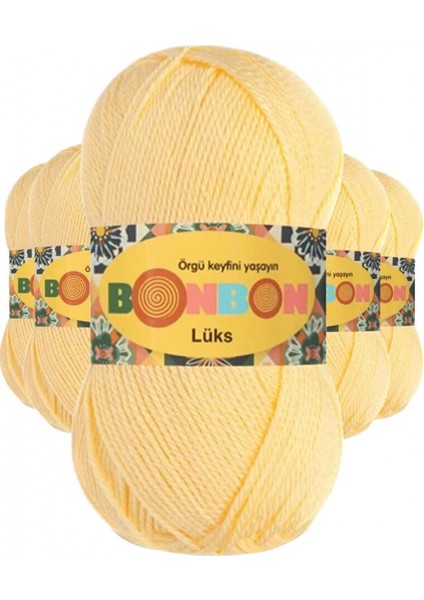 5 Adet Lüks Patik Ipi Yünü Bebe Sarı 98292