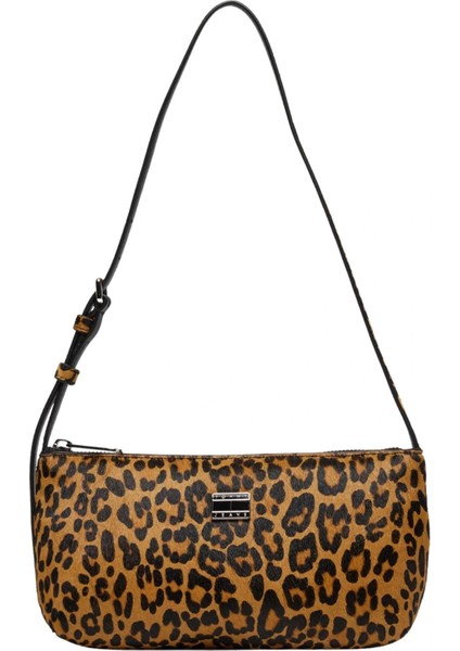 Tjw Must Leopar Desenli Omuz Kadın Siyah Omuz Çantası AW0AW1800801R