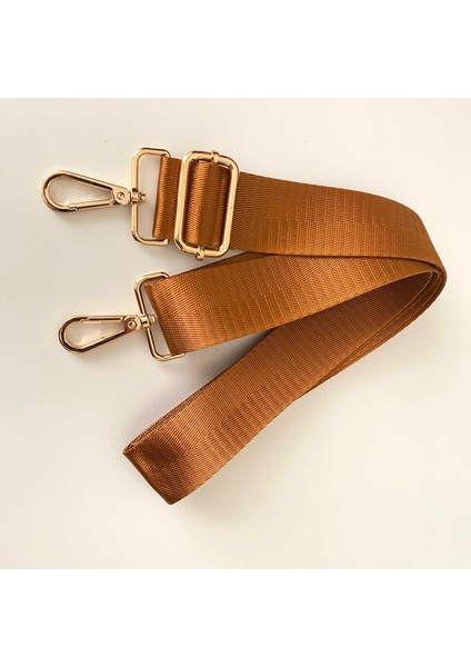 Hasır Görünüm Polyester Dokuma Freebag Kızıl Kahve 135* *3,8 cm Çanta Sapı 1113