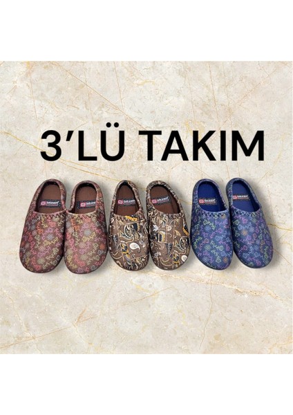 Kadın Ev Terlik ( 3lü Set ) Halı Terliği Zenne Gezer Gondol Kadın Terlik indirimleri