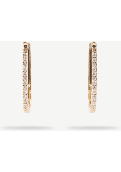 Taş Detaylı Minimal Küpe