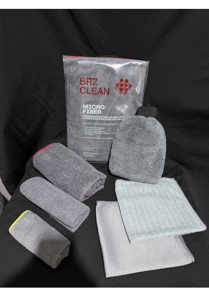 Oto Yıkama Seti Pro 6 Parça %100 Mikrofiber Lastik Parlatma Süngeri Hediye