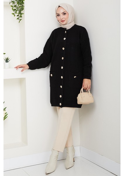 Lezgi Düğmeli Triko Hırka 1599 - Siyah fırsatları