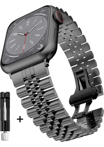 Apple Watch Seri 10 11 Uyumlu 46MM Uyumlu Paslanmaz Çelik Rolex Kordon