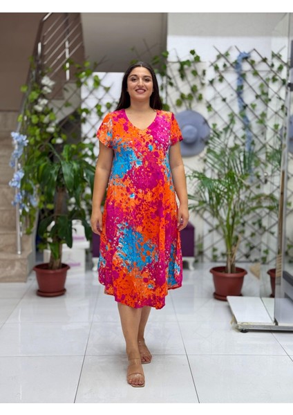 FRD17164 Viskon Feride Elbise modelleri