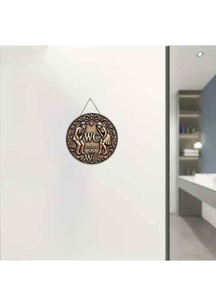 2d Vintage Yuvarlak Ahşap Tuvalet Işareti modelleri