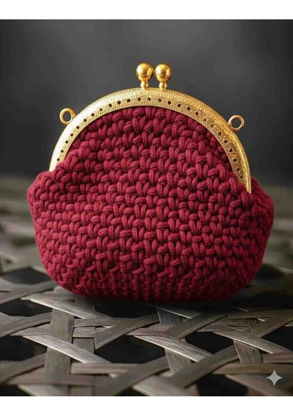 “el Örgüsü Makrome Klipsli Cüzdan