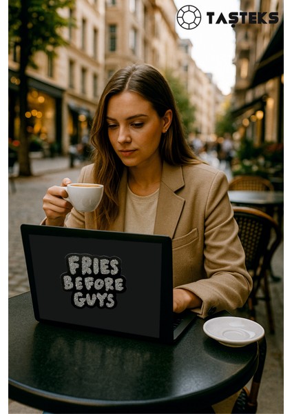 Taşlı Ütülenebilen Veya Sticker Olarak Kullanılabilen 'fries Before Guys' Yazı Modeli indirimleri