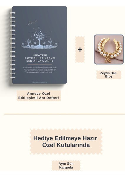 Anneler Için Hediye Etkileşimli Anı Defteri Duygusal Miras Kitabı Kelebek Broş Hediyeli Hikayeni Duymak Istiyorum Sen Anlat Anneözgün Türkçe Içerik Hediye Aile Anne fiyatları