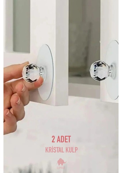 Yapışkanlı Pratik Kristal Askılık Dolap Çekmece Klozet Kapağı Kulbu Çok Amaçlı Kulp