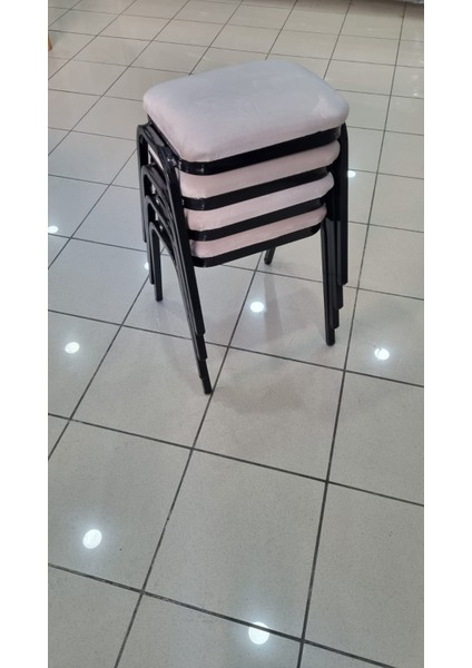 Tabure 4 Adet Siyah Demir Ayaklı Silinebilir Kumaş Yeni Trend Mutfak Taburesi Dikdörtgen Tabure fiyatları