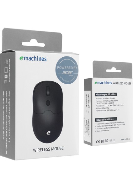 Emachines EAM070 USB Siyah 2.4ghz Kablosuz Mouse