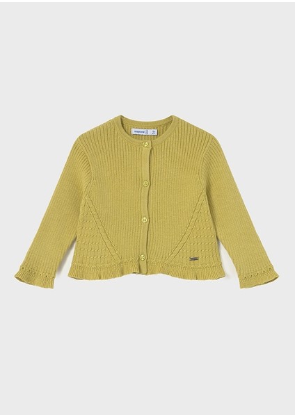 Kız Bebek Triko Hırka (1-4 Yaş) – Yeşil Renk, Uzun Kollu, Düğmeli, Yumuşak Dokulu