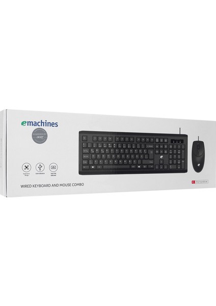 Emachines EAK9821S Siyah USB Q Standart Klavye + Mouse Set