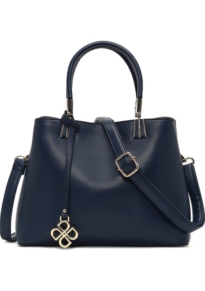 Kadın Lacivert Uzun Askılı Aksesuar Detaylı Kol Çantası 25WBD262718