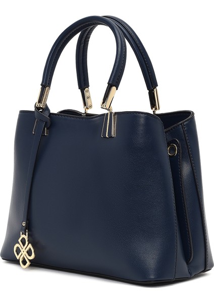 Kadın Lacivert Uzun Askılı Aksesuar Detaylı Kol Çantası 25WBD262718