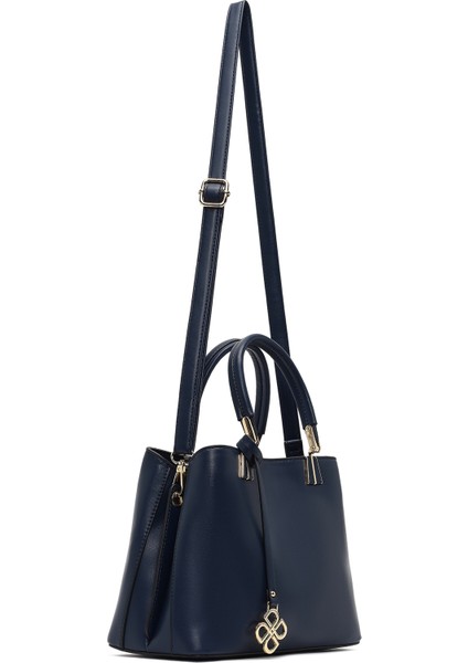 Kadın Lacivert Uzun Askılı Aksesuar Detaylı Kol Çantası 25WBD262718