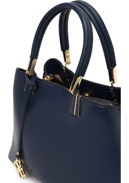 Kadın Lacivert Uzun Askılı Aksesuar Detaylı Kol Çantası 25WBD262718