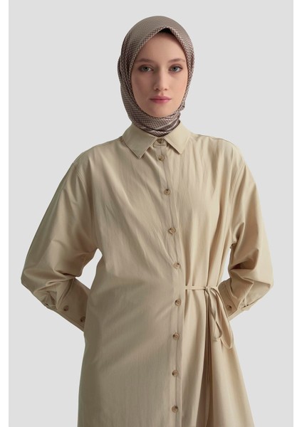 Gömlek Elbise 25KD1003 Vizon fırsatları