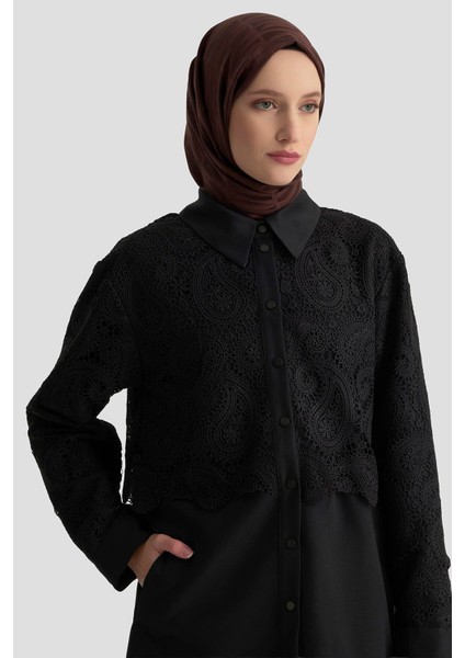 Dantel Allerli Kap 25K7924 Siyah