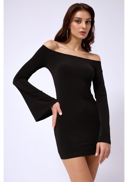 Volan Kol Straplez Mini Elbise