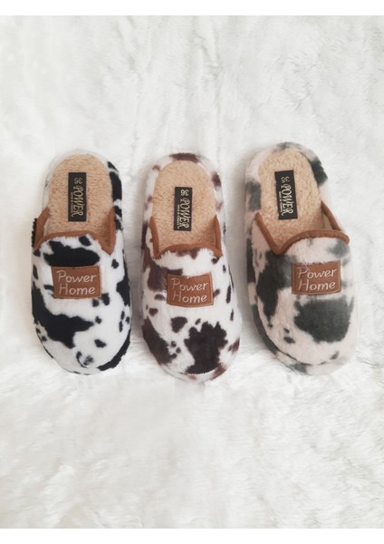 Zebra Desenli Peluşlu Kaymaz Yumuşak Ses Yapmaz Kalın Tabanlı Misafirlik Kışlık Kadın Ev Terliği fırsatları