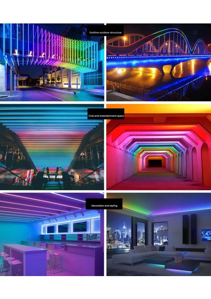 CT-4567 Pixel Neon LED Set 5 Metre Rgb Kumandalı Esnek Şerit Işık Iç & Dış Mekan Dekoratif Aydınlatma indirimleri