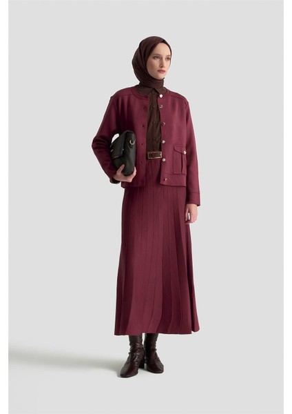 Hırka Etek Triko Takım 25KTD6120 Bordo fiyatları