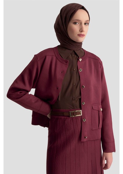 Hırka Etek Triko Takım 25KTD6120 Bordo modelleri