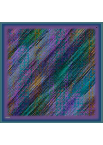 Soyut Desenli Saf Ipek Twill Eşarp 9420D 84