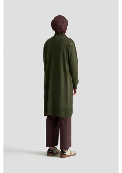 Çiçek Desenli Triko Tunik 25KTD4111 Haki fırsatları