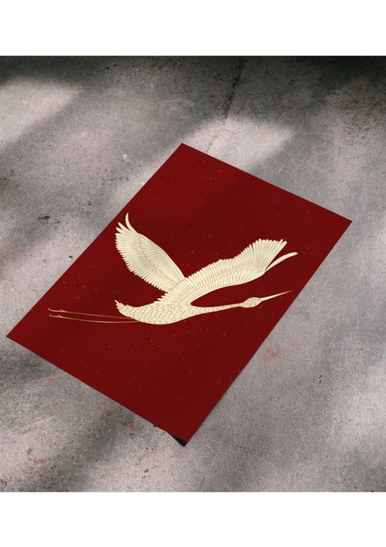 Erçevesiz Poster Turna Dijital Baskı Poster Turna Kuşu, Minimalist Soyut Hayvan Temalı Poster