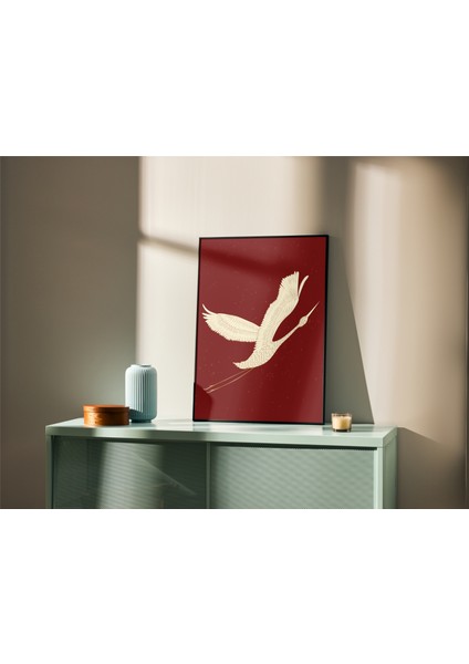 Erçevesiz Poster Turna Dijital Baskı Poster Turna Kuşu, Minimalist Soyut Hayvan Temalı Poster