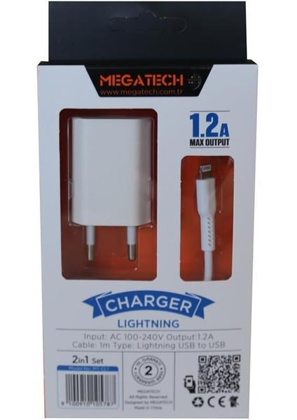 Mt-Cl1 1.2ın USB Ev Şarj Kafa+Iphone Kablo fiyatları