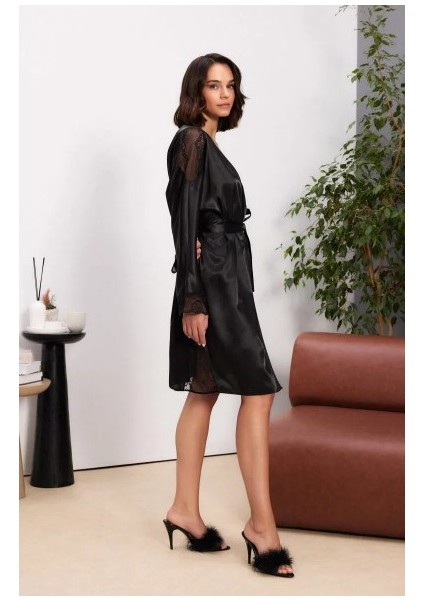 Saten Dantelli Kadın Gecelik ve Sabahlık Takımı - 4500 fiyatları