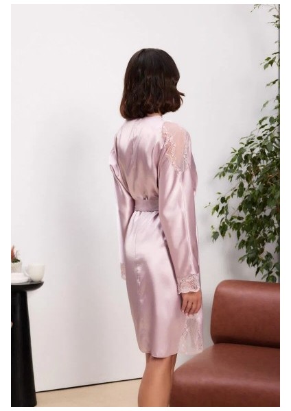 Saten Dantelli Kadın Gecelik ve Sabahlık Takımı - 4500 modelleri