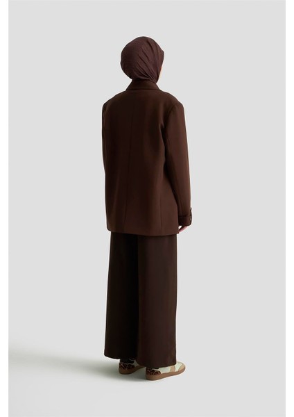 Geniş Paça Pantolon Etek 25KD1304 Kahverengi fırsatları